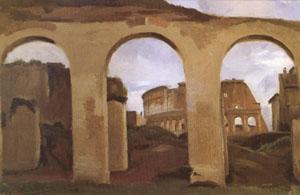 Jean Baptiste Camille  Corot The Colosseum Seen through the Arcades of the Basilica of Constantine (mk05) oil painting picture